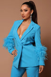 Aaliyah Vintage Featherd Hem Suit