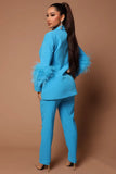 Aaliyah Vintage Featherd Hem Suit