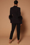 Aaliyah Vintage Featherd Hem Suit