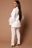 Aaliyah Vintage Featherd Hem Suit